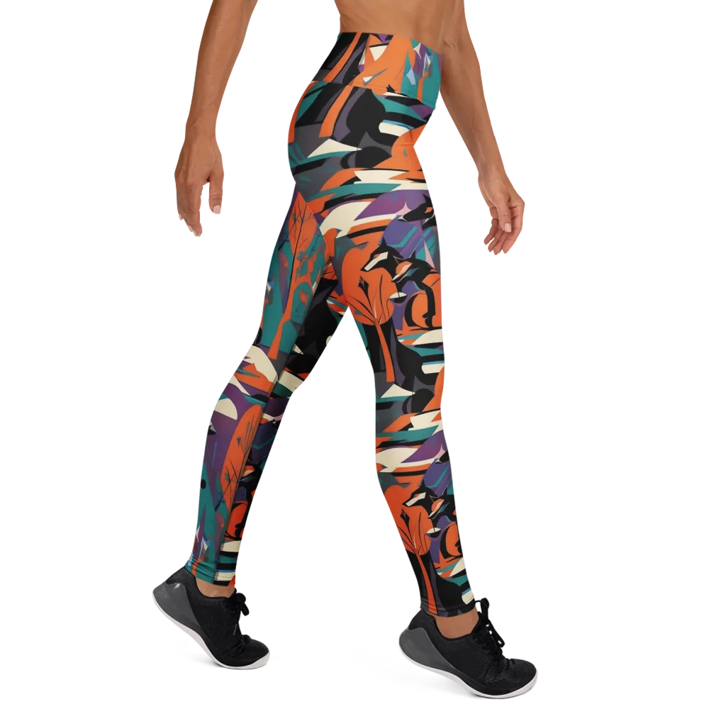 Vermilion Woodland on Yoga Leggings — Right