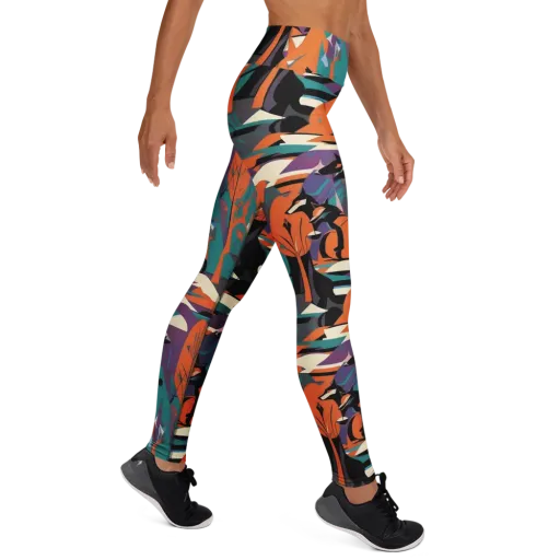 Vermilion Woodland on a Yoga Leggings