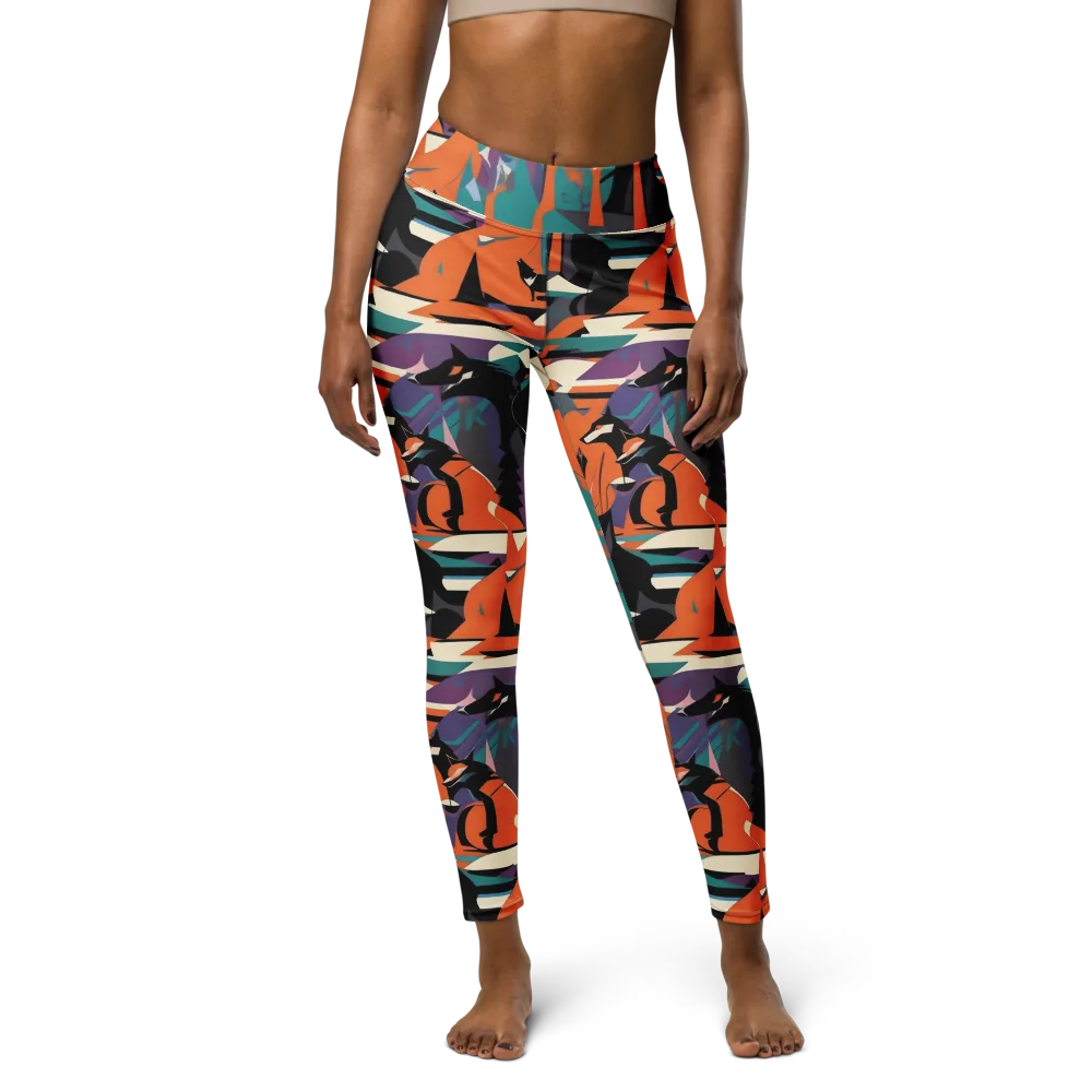 Vermilion Woodland on Yoga Leggings — Front
