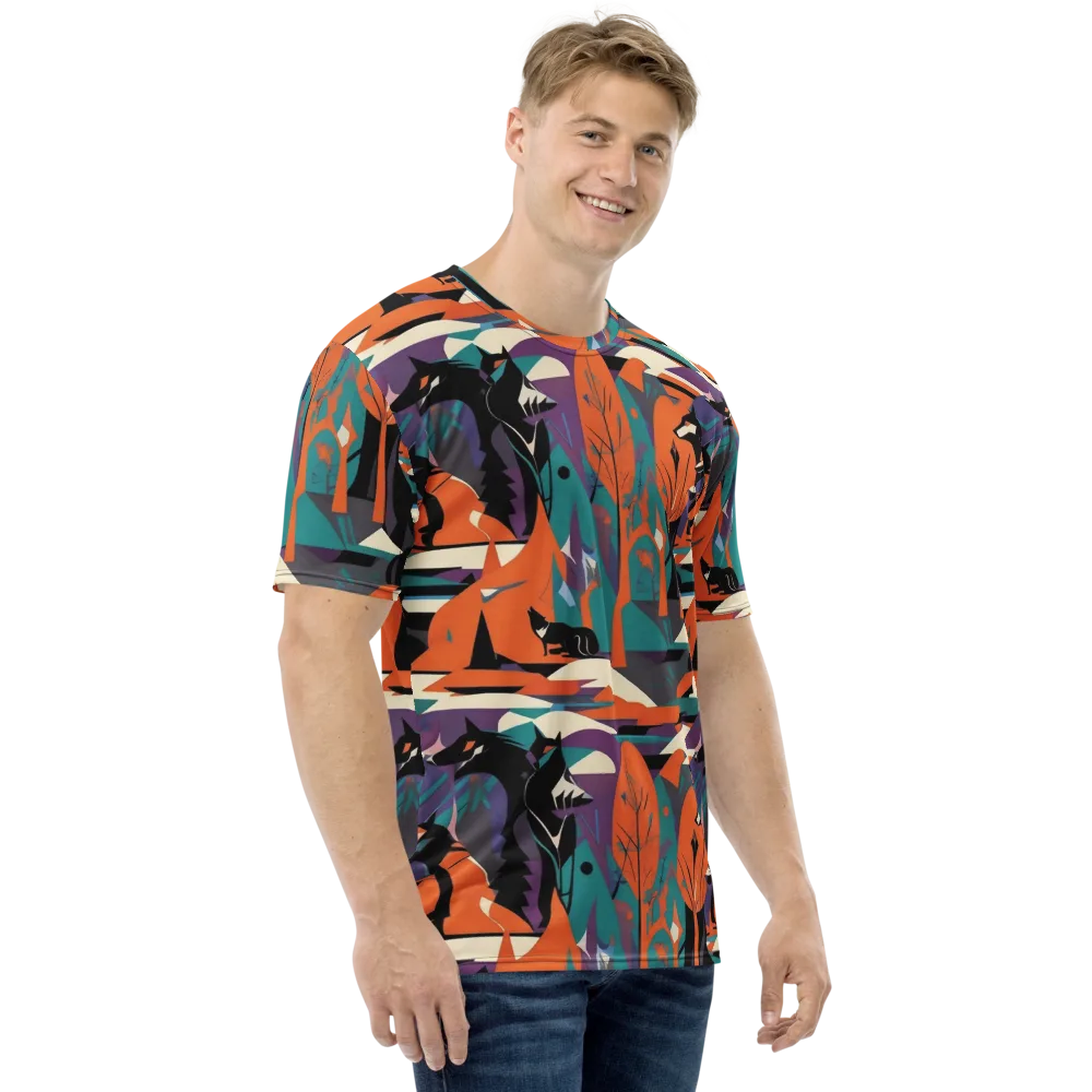 Vermilion Woodland on Men's Crew Neck T-Shirt — Right
