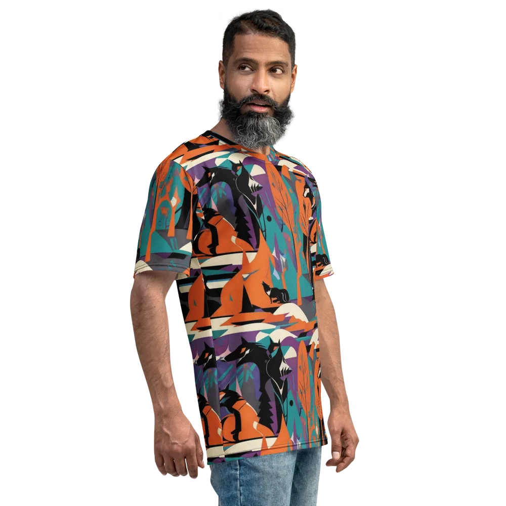Vermilion Woodland on Men's Crew Neck T-Shirt — Right