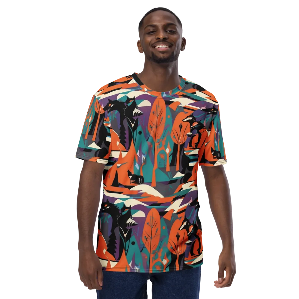 Vermilion Woodland on Men's Crew Neck T-Shirt — Front