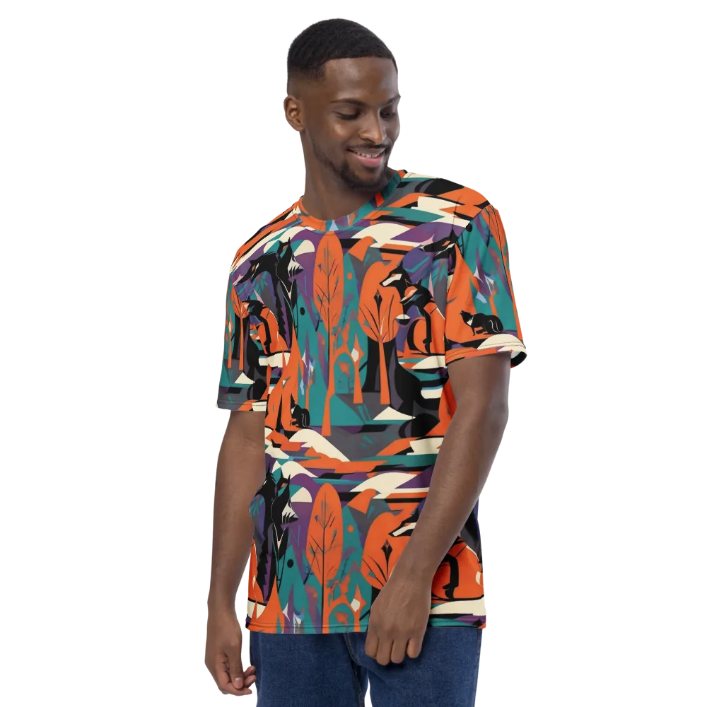 Vermilion Woodland on Men's Crew Neck T-Shirt — Left