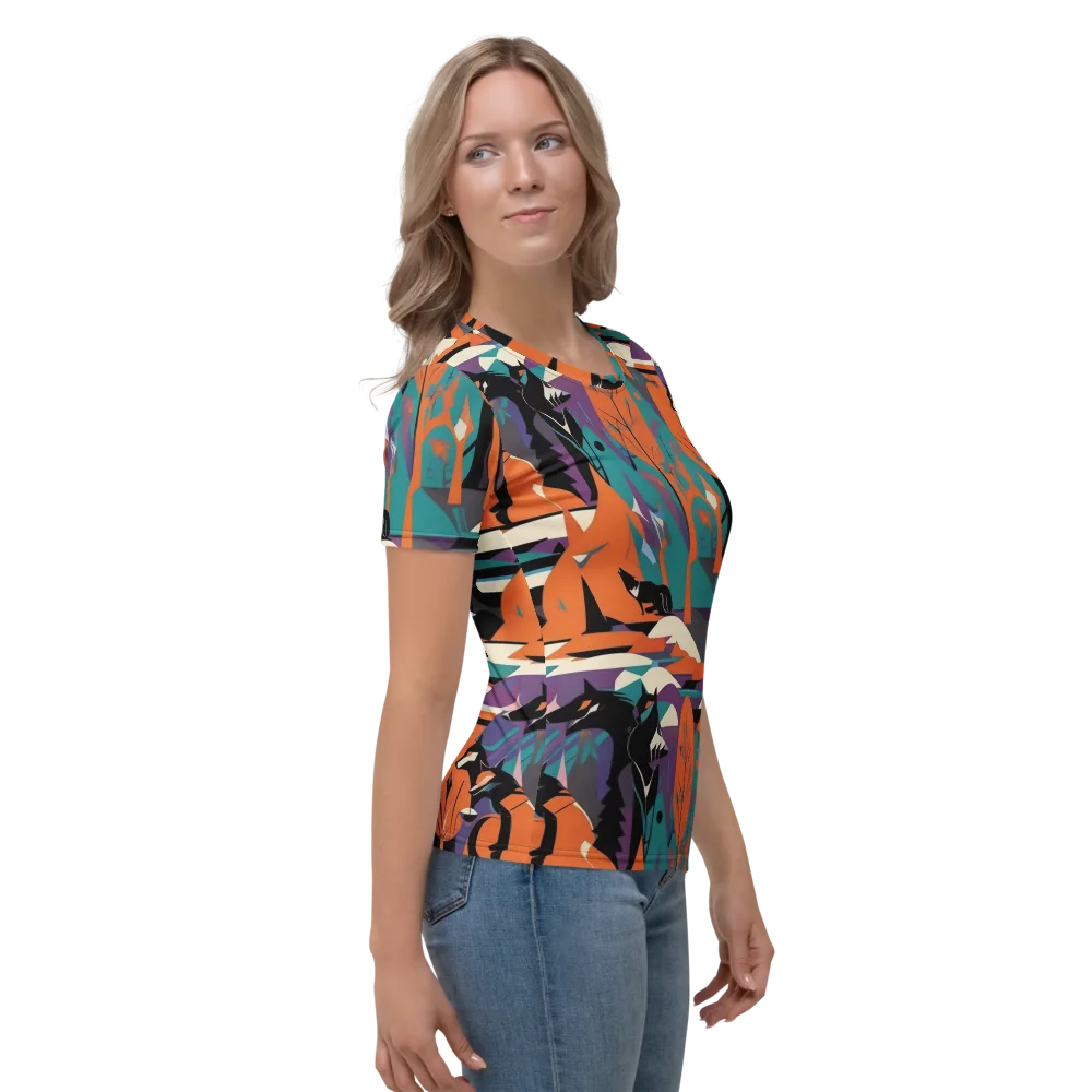 Vermilion Woodland on Women's Crew Neck T-Shirt — Right