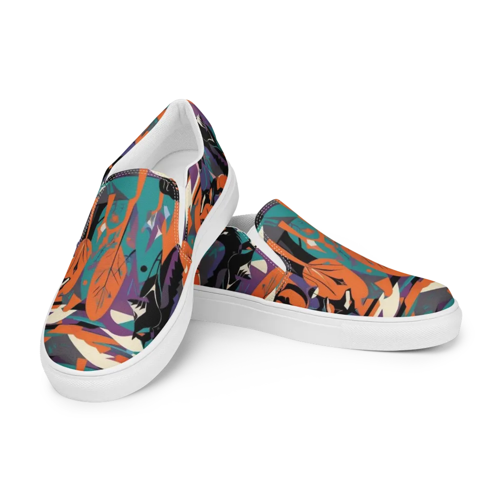 Vermilion Woodland on Women's Slip-On Canvas Shoes — Left Front