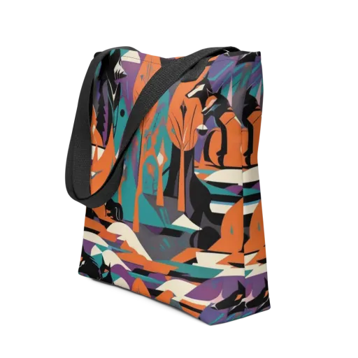 Vermilion Woodland on a Tote Bag