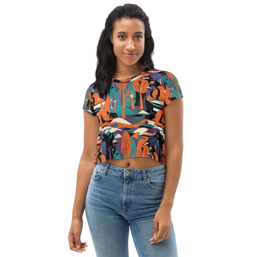 Vermilion Woodland on Crop Tee — Front