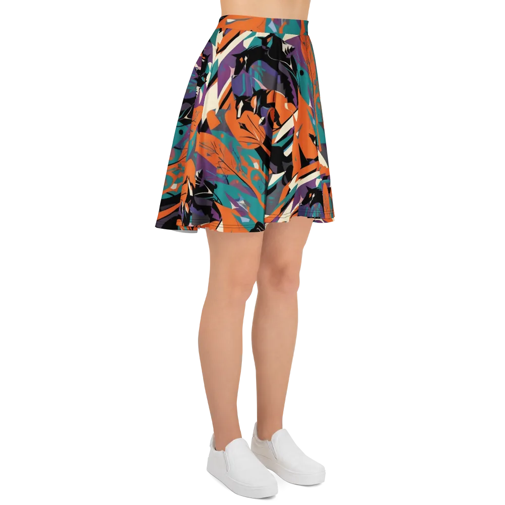 Vermilion Woodland on Skater Skirt — Right