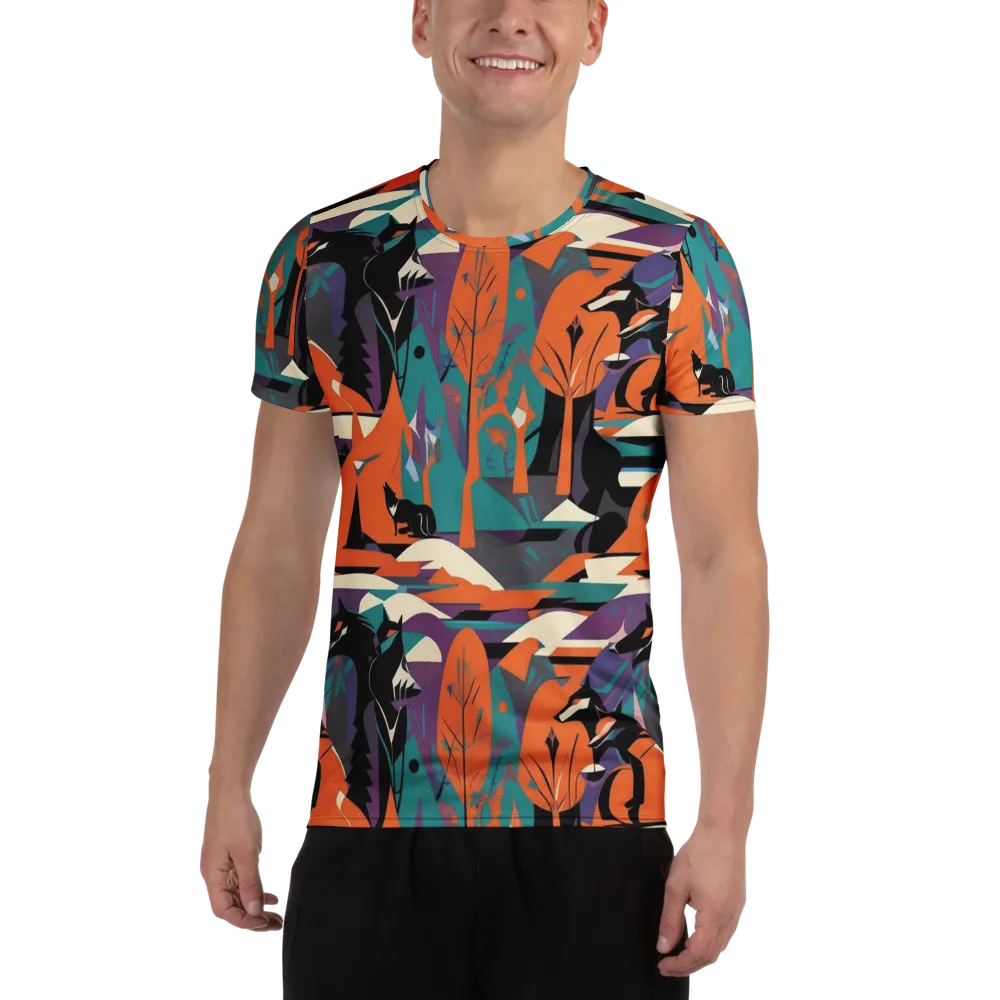 Vermilion Woodland on Men's Athletic T-Shirt — Front