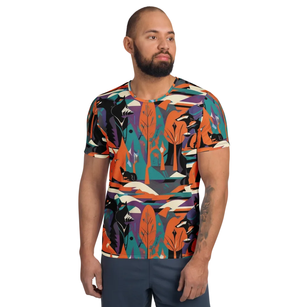 Vermilion Woodland on Men's Athletic T-Shirt — Front