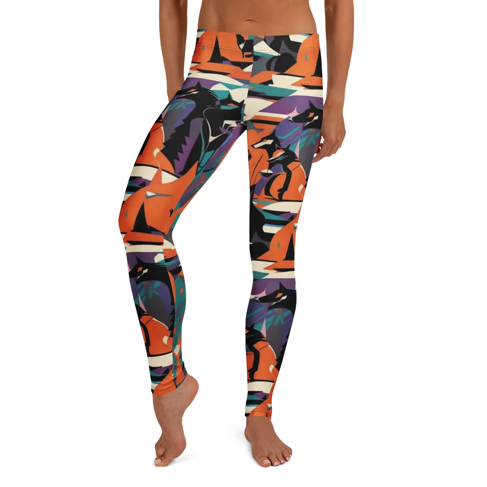 Vermilion Woodland on Leggings — Front