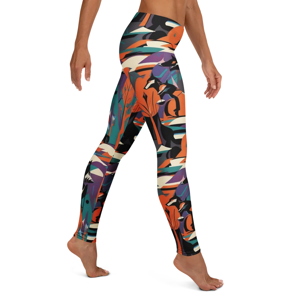 Vermilion Woodland on Leggings — Right