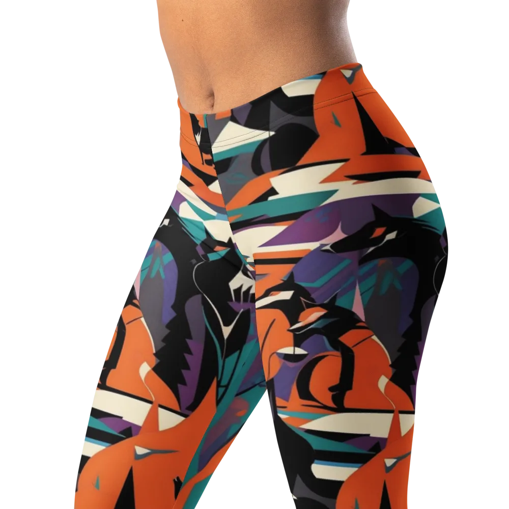 Vermilion Woodland on Leggings — Left Front