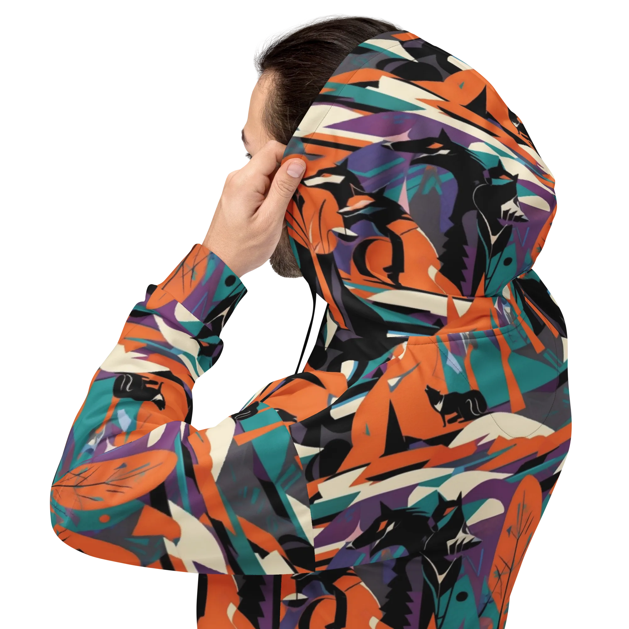 Vermilion Woodland on Hoodie — Back