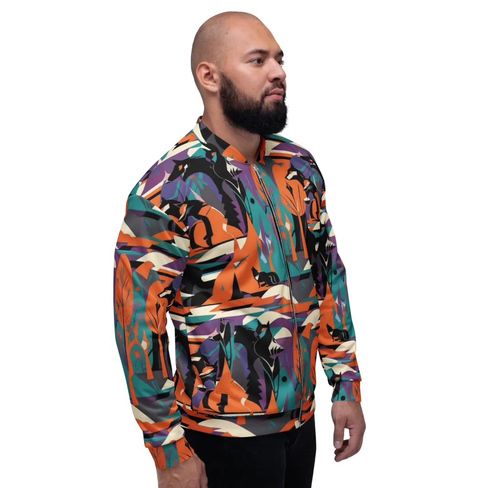 Vermilion Woodland on Bomber Jacket — Right