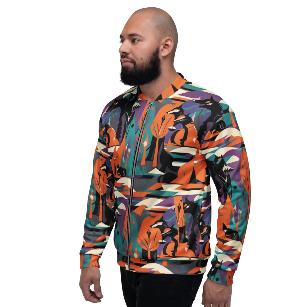 Vermilion Woodland on Bomber Jacket — Left