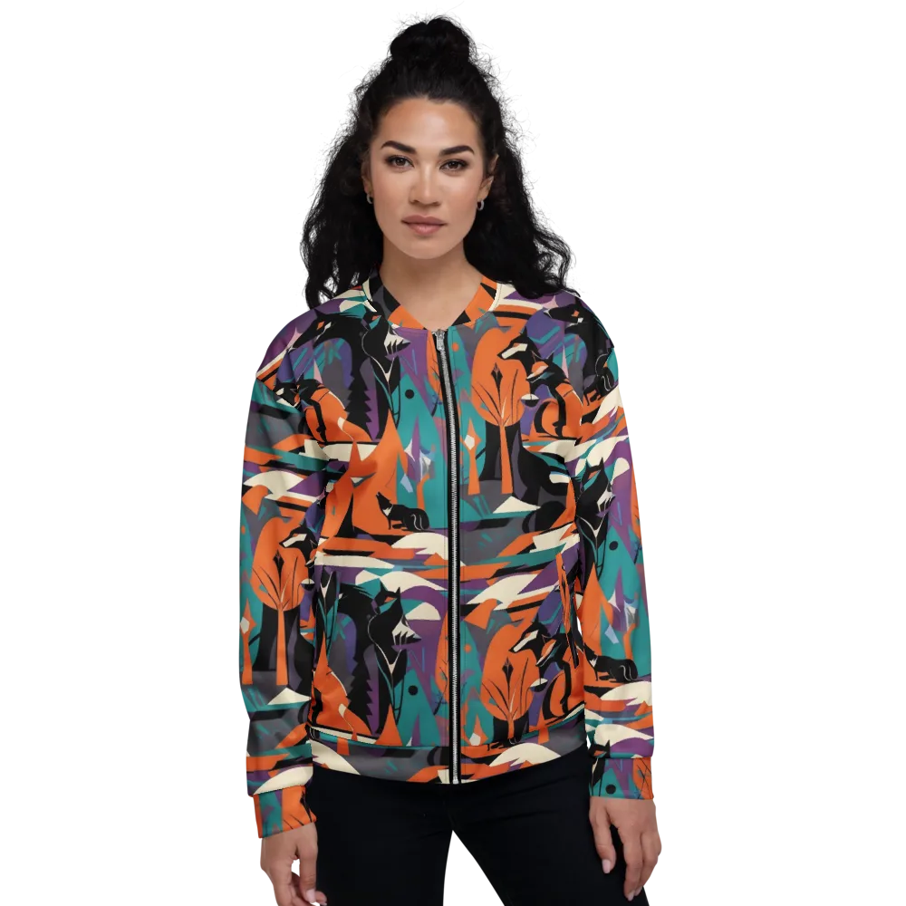 Vermilion Woodland on Bomber Jacket — Front