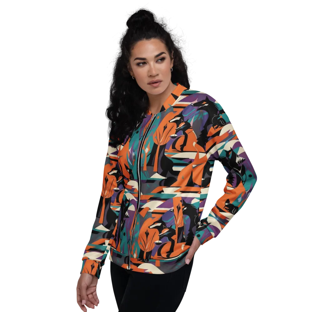 Vermilion Woodland on Bomber Jacket — Left