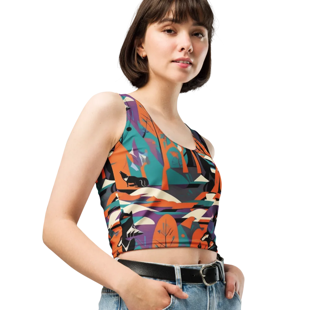 Vermilion Woodland on Crop Top — Right Front