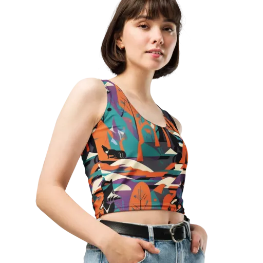 Vermilion Woodland on a Crop Top