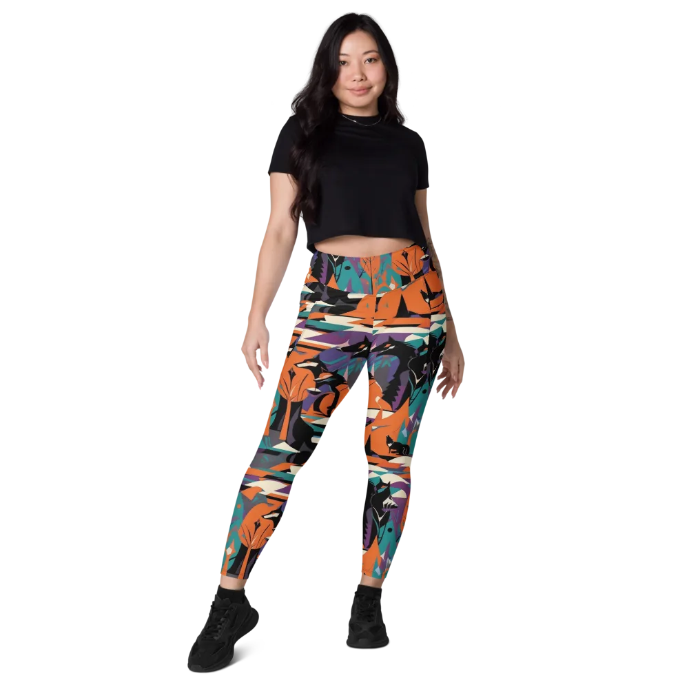 Vermilion Woodland on Leggings with Pockets — Front