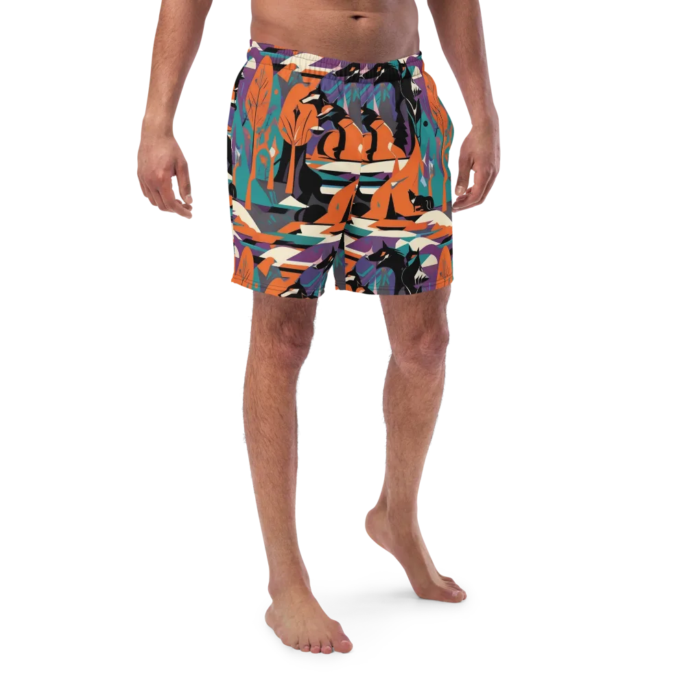 Vermilion Woodland on Swim Trunks — Front