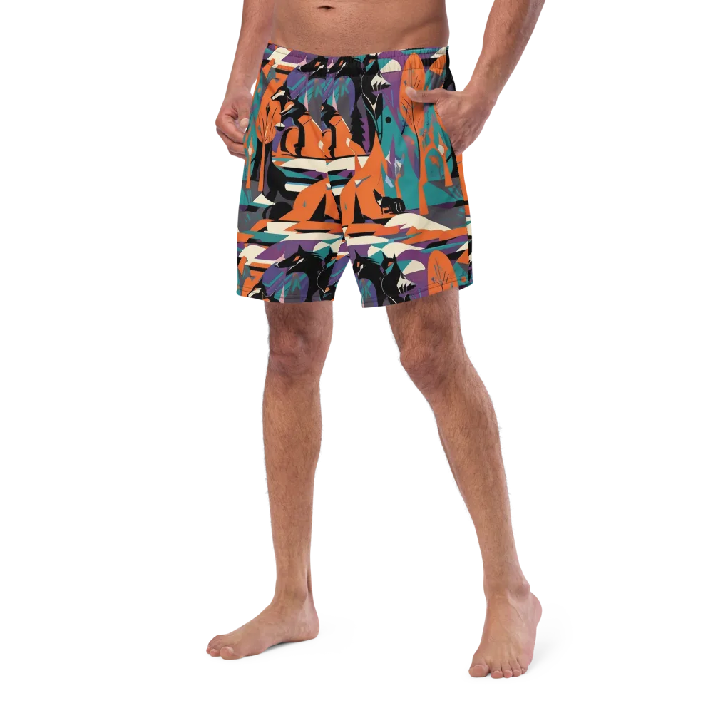 Vermilion Woodland on Swim Trunks — Left Front