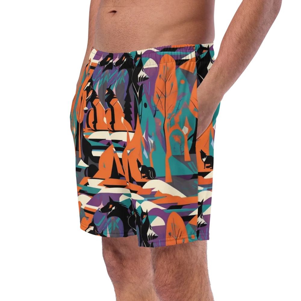 Vermilion Woodland on Swim Trunks — Left Front