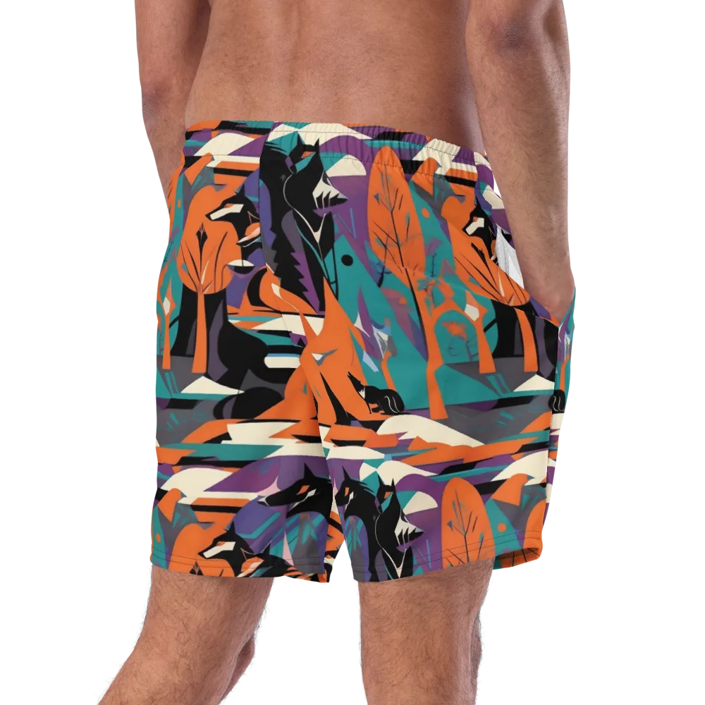 Vermilion Woodland on Swim Trunks — Right Back