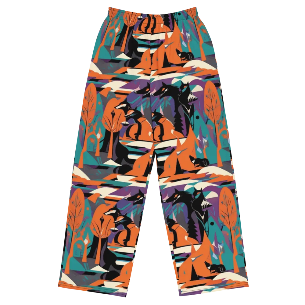Vermilion Woodland on Wide-Leg Pants — Front