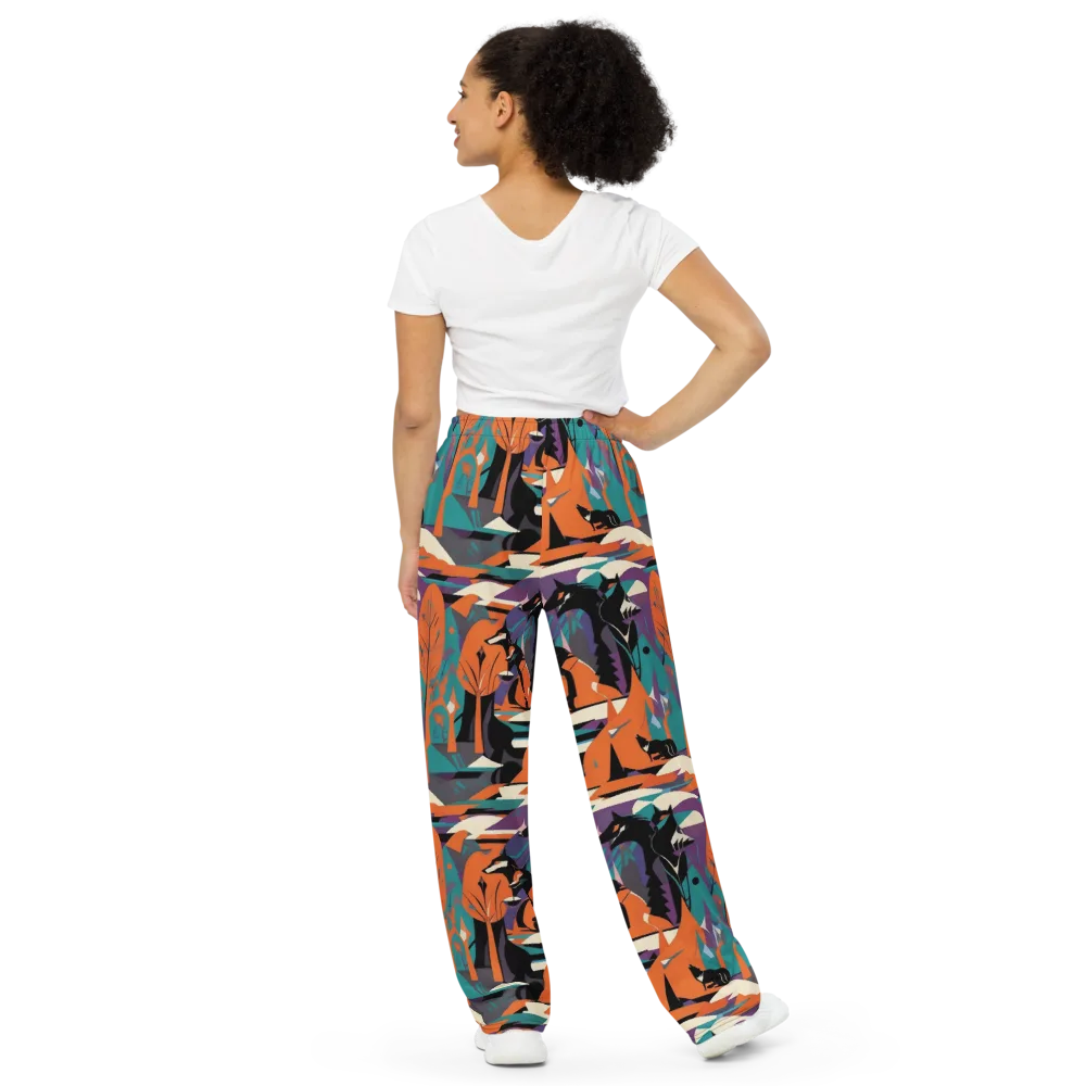 Vermilion Woodland on Wide-Leg Pants — Back