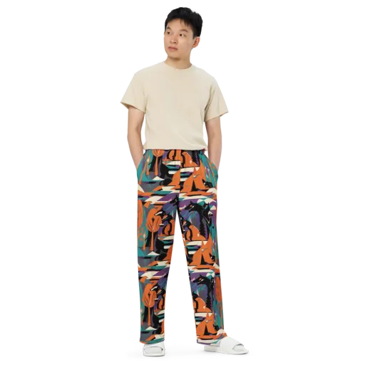 Vermilion Woodland on a Wide-Leg Pants