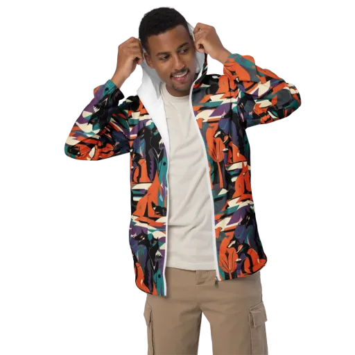Vermilion Woodland on a Men's Windbreaker
