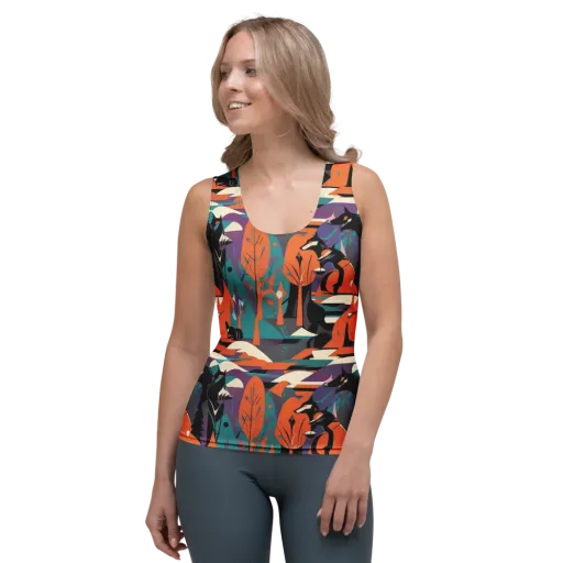 Vermilion Woodland on a Women's Tank Top