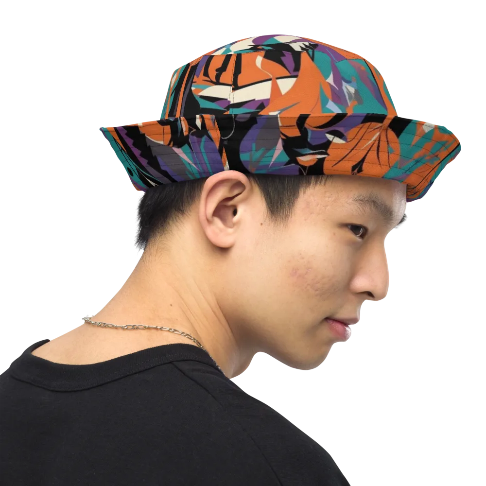 Vermilion Woodland on Reversible Bucket Hat — Right Outside