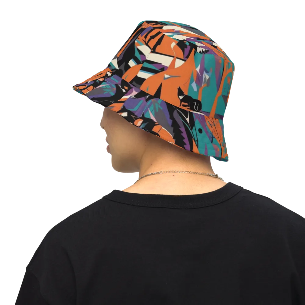 Vermilion Woodland on Reversible Bucket Hat — Back Inside