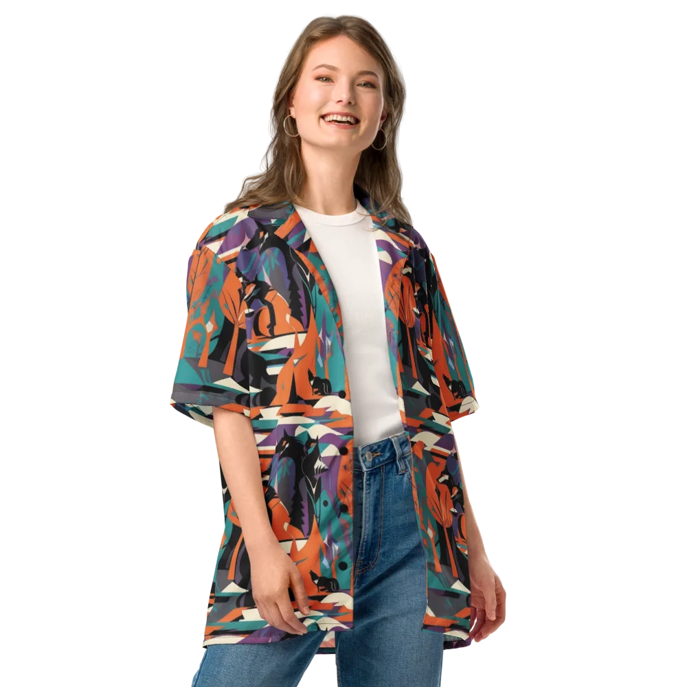 Vermilion Woodland on Button Shirt — Front