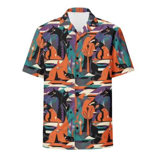 Vermilion Woodland on a Button Shirt