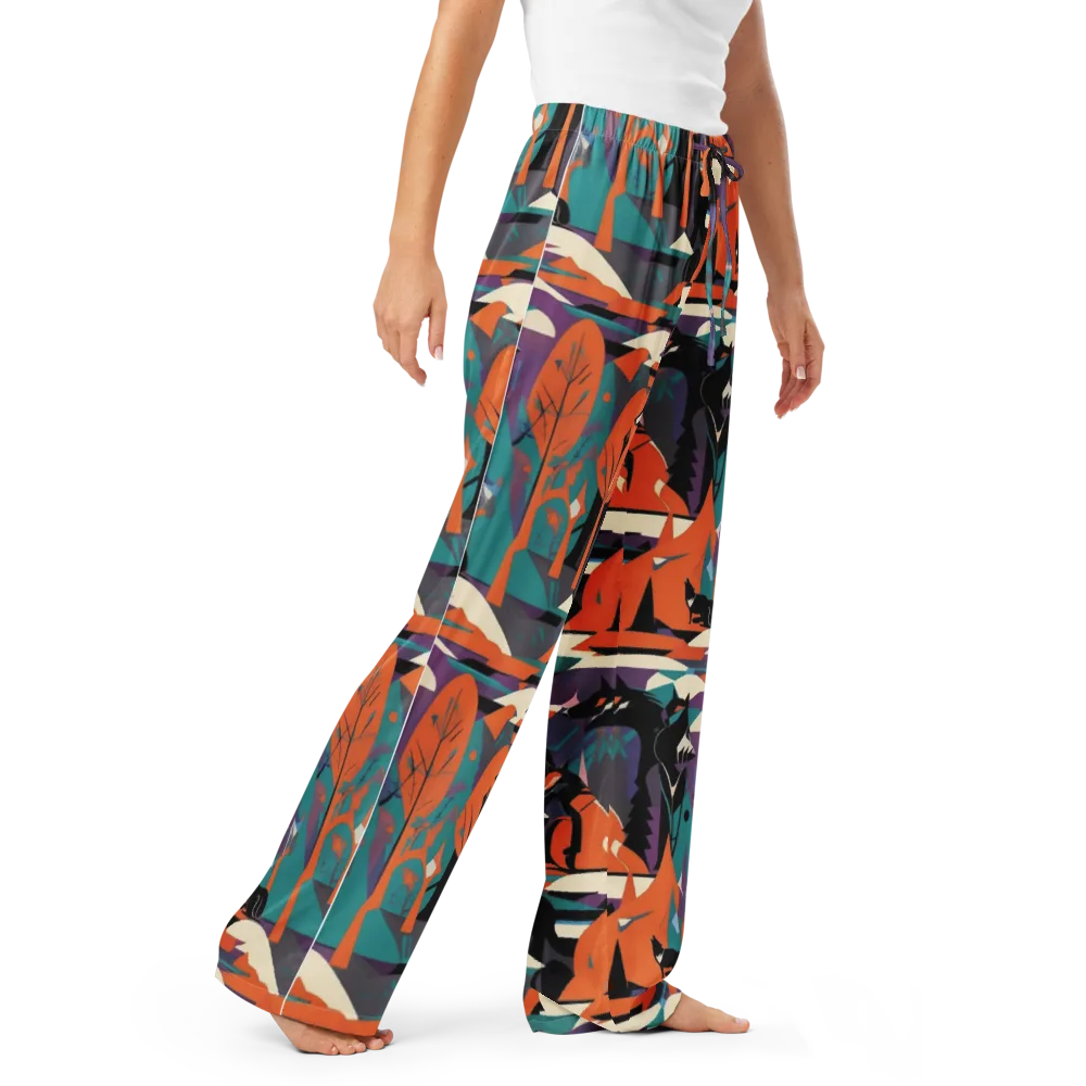 Vermilion Woodland on Women's Pajama Pants — Right Front