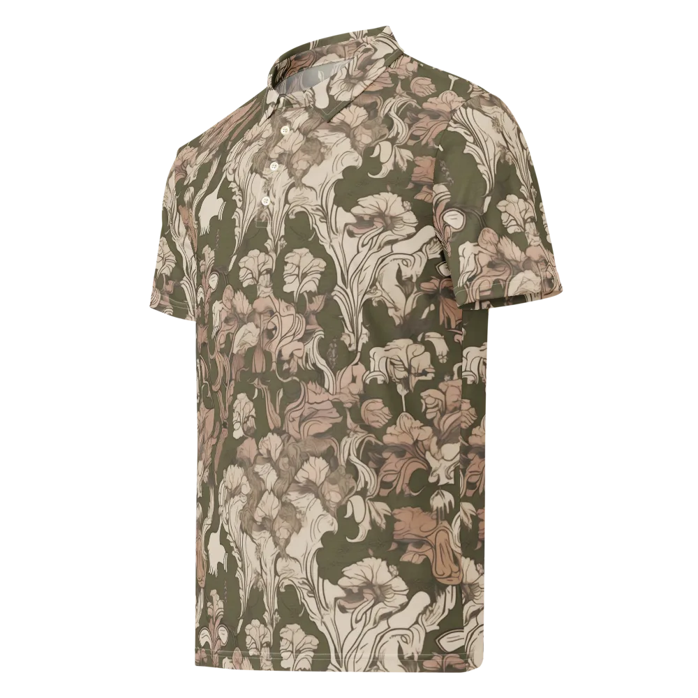 Moss Garden Reverie on Men's Slim Fit Polo Shirt — Left Front