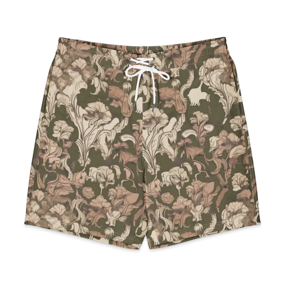 Moss Garden Reverie on Men's Board Shorts — Front