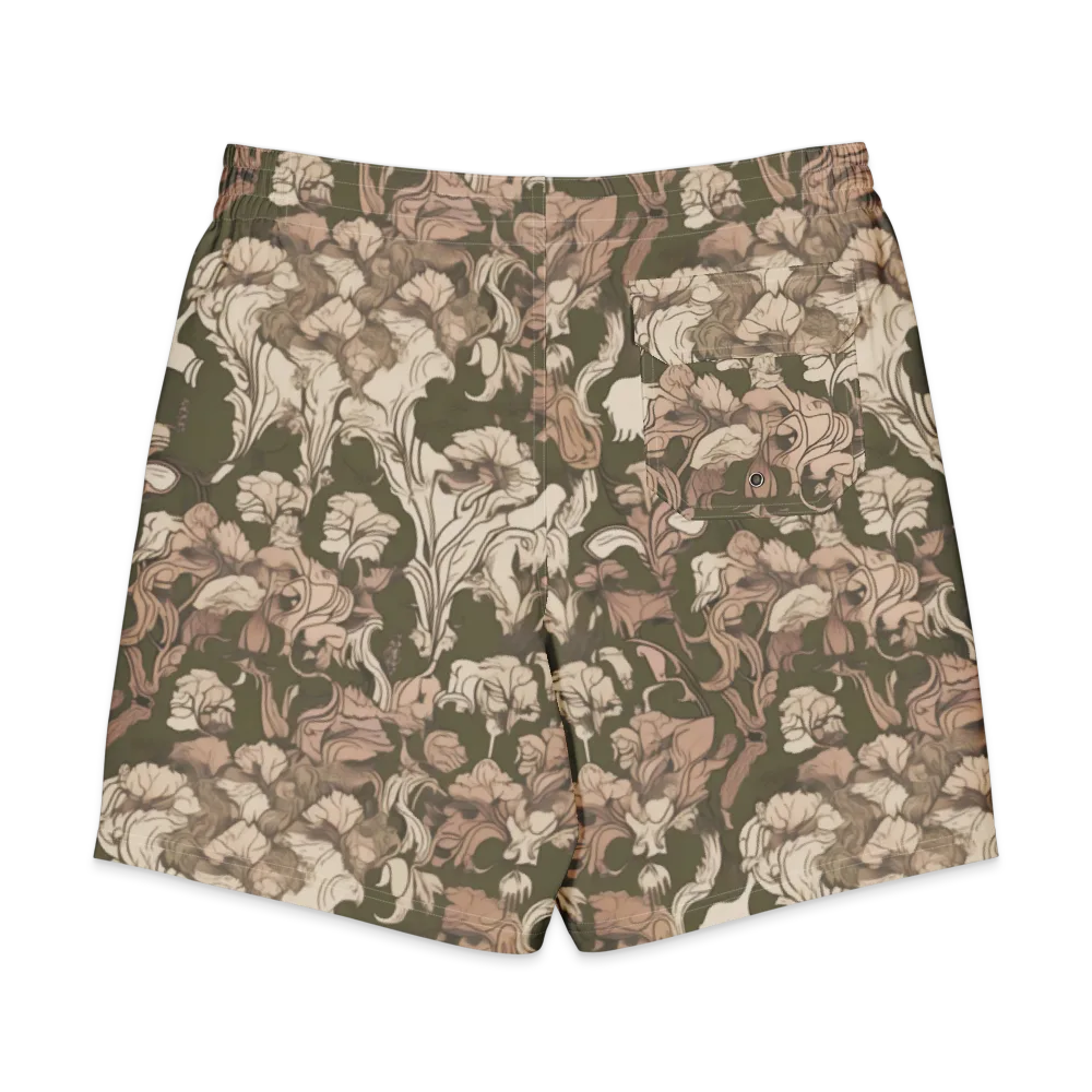 Moss Garden Reverie on Men's Board Shorts — Back