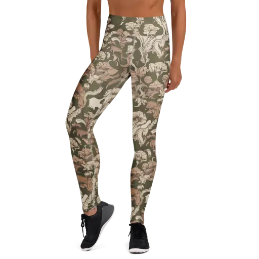 Moss Garden Reverie on a Yoga Leggings