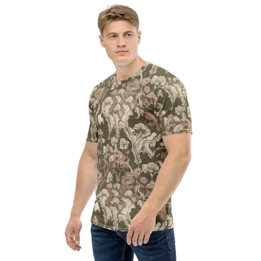 Moss Garden Reverie on a Men's Crew Neck T-Shirt