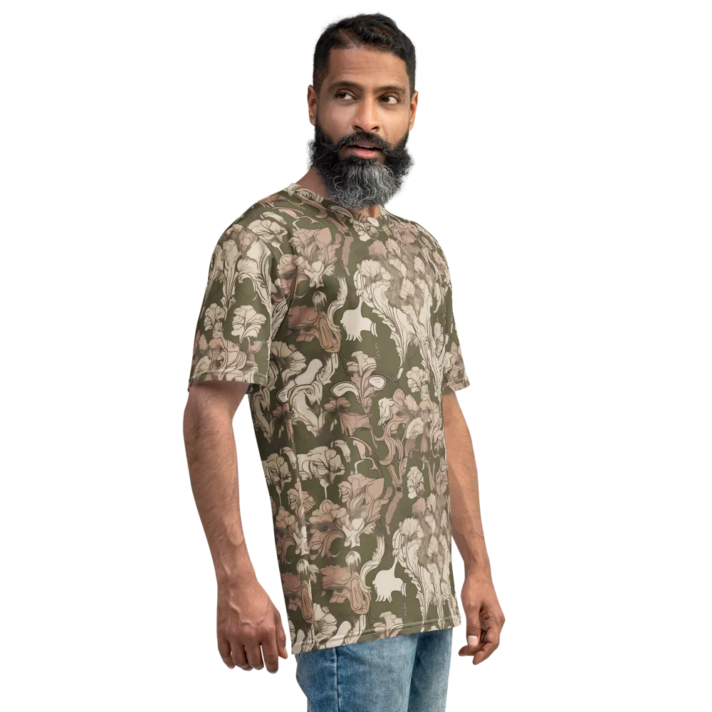 Moss Garden Reverie on Men's Crew Neck T-Shirt — Right