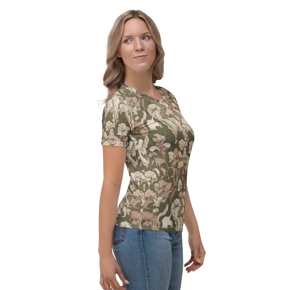 Moss Garden Reverie on Women's Crew Neck T-Shirt — Right