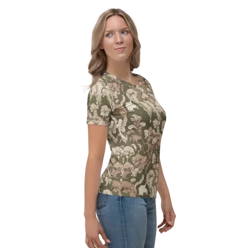 Moss Garden Reverie on a Women's Crew Neck T-Shirt