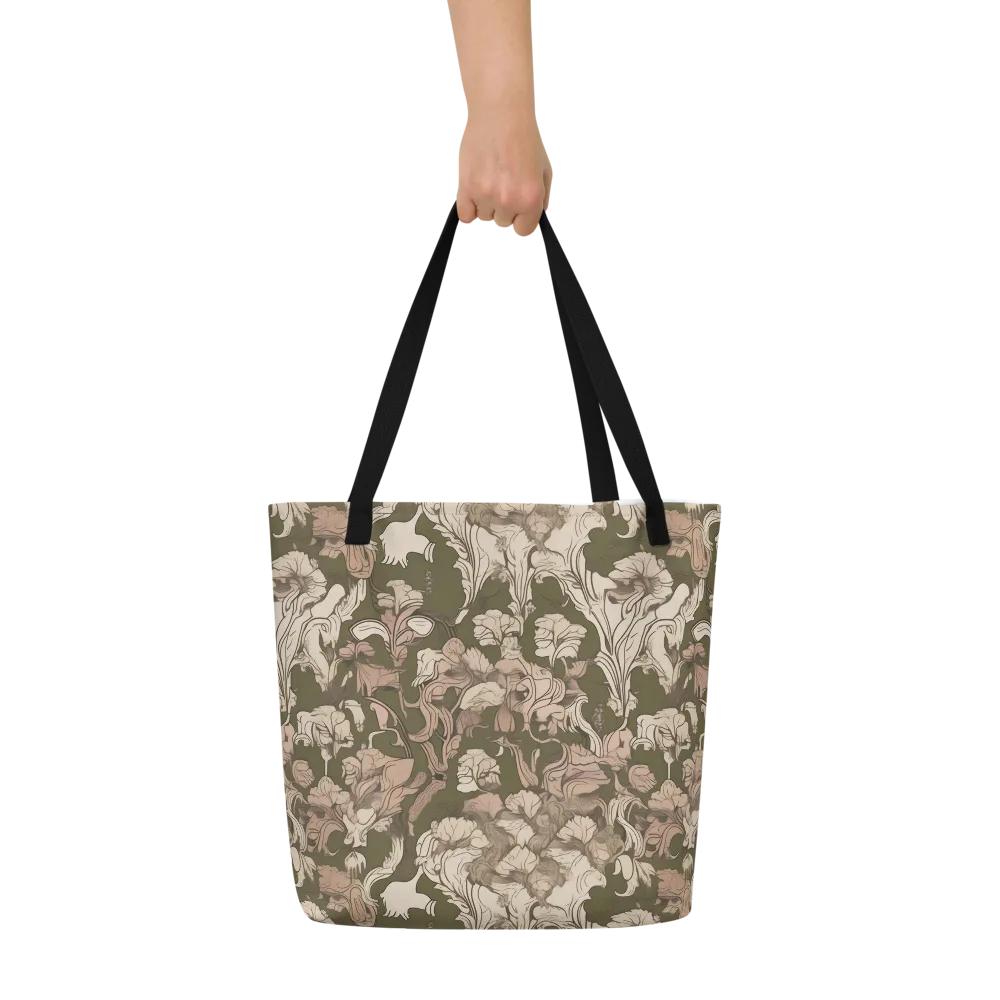 Moss Garden Reverie on Large Tote Bag W/ Pocket — Front