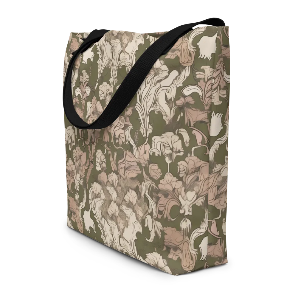 Moss Garden Reverie on Large Tote Bag W/ Pocket — Front