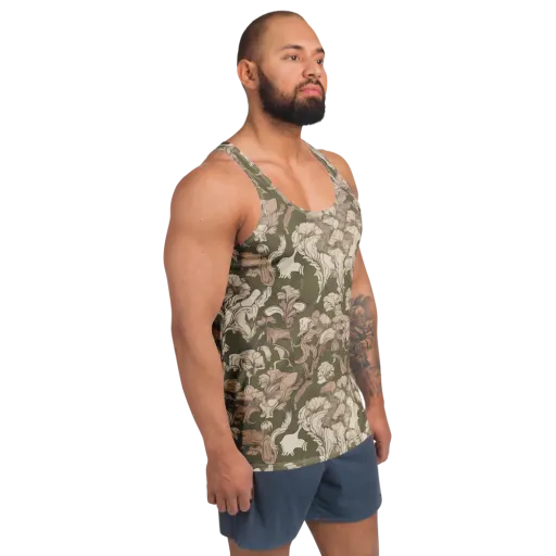 Moss Garden Reverie on a Men's Tank Top